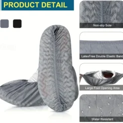 50 Pairs Extra Large Disposable Boot and Shoe Covers Non Slip Water Resistant Reusable Booties Shoe Covers Fits US Men's Size 10.5 Women's 12 Size