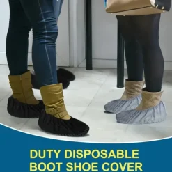 50 Pairs Extra Large Disposable Boot and Shoe Covers Non Slip Water Resistant Reusable Booties Shoe Covers Fits US Men's Size 10.5 Women's 12 Size