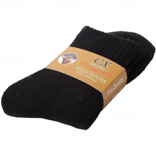 5 pairs of super thick wool socks winter men and women warm wool socks thickened plus velvet towel socks solid color terry socks