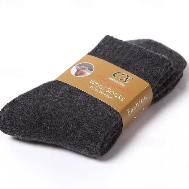 5 pairs of super thick wool socks winter men and women warm wool socks thickened plus velvet towel socks solid color terry socks