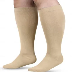 3 Pairs Plus Size Compression Socks for Women & Men, 15-20mmHg Extra Wide Calf Knee High Stockings for Circulation Support