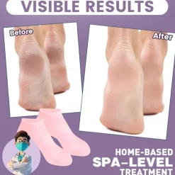 1 pairs Silicone Socks for Dry Cracked Feet, Women's Foot Socks for Moisturizing, one size