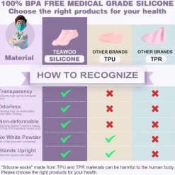 1 pairs Silicone Socks for Dry Cracked Feet, Women's Foot Socks for Moisturizing, one size