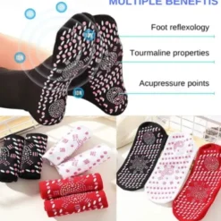 2 pairs Slimming Health Sock Weight Loss Health Sock Hyperthermia Magnetic Self-Heating Socks Foot Massage Thermotherapeutic Sock
