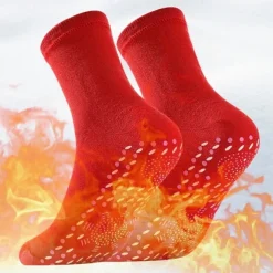 2 pairs Slimming Health Sock Weight Loss Health Sock Hyperthermia Magnetic Self-Heating Socks Foot Massage Thermotherapeutic Sock