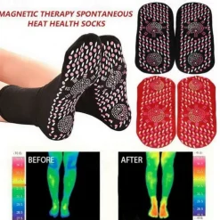 2 pairs Slimming Health Sock Weight Loss Health Sock Hyperthermia Magnetic Self-Heating Socks Foot Massage Thermotherapeutic Sock