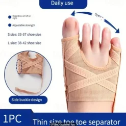 1 Pairs Toe Correction Socks, Toe Overlapping Separator, Ultra-thin Breathable Shoes-Wearable for Men & Women Adjustable