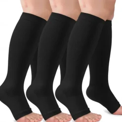 3 Pairs Toeless Compression Socks,15-20mmHg Neuropathy Socks Bunion Socks Opened Toe Compression Stockings for Men Women，Suit for Running,Nurse,Travel,Cycling,Athletic