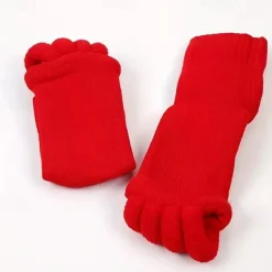 1 Pairs Toeless Yoga Socks, Five-toe Split Socks, Comfy & Breathable Foot Alignment Socks, Non-slip Massage Socks