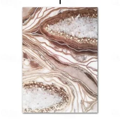 1 Panel Abstract Prints/Posters Luxury Pink Blue Gold Wall Art Modern Picture Home Decor Wall Hanging Gift Rolled Canvas Unframed Unstretched