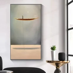 1 Panel Boho Prints Geometric Arch Desert Plants Wall Art Modern Picture Home Decor Wall Hanging Gift Rolled Canvas Unframed Unstretched