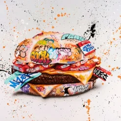 1 Panel Cola Burger Prints Posters Creative Graffiti Street Wall Art Wall Hanging Gift Home Decoration Rolled Canvas No Frame Unframed Unstretched