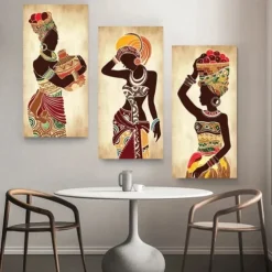 1 Panel People Prints African Women Wall Art Modern Picture Home Decor Wall Hanging Gift Rolled Canvas Unframed Unstretched