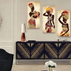 1 Panel People Prints African Women Wall Art Modern Picture Home Decor Wall Hanging Gift Rolled Canvas Unframed Unstretched
