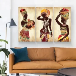 1 Panel People Prints African Women Wall Art Modern Picture Home Decor Wall Hanging Gift Rolled Canvas Unframed Unstretched