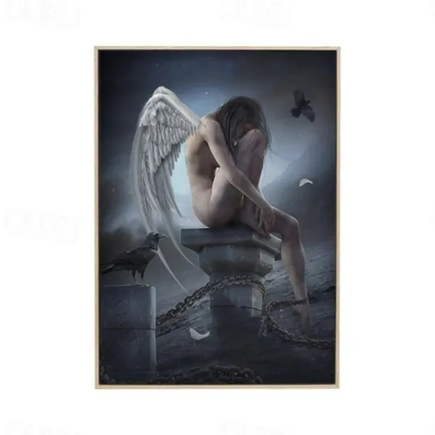 1 Panel People Prints Angel Girl Wall Art Canvas Modern Wall Hanging Gift Home Decoration Rolled Canvas No Frame Unframed Unstretched