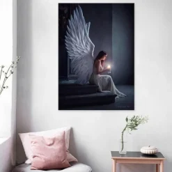 1 Panel People Prints Angel Girl Wall Art Canvas Modern Wall Hanging Gift Home Decoration Rolled Canvas No Frame Unframed Unstretched