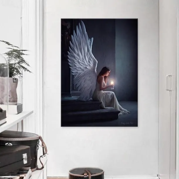 1 Panel People Prints Angel Girl Wall Art Canvas Modern Wall Hanging Gift Home Decoration Rolled Canvas No Frame Unframed Unstretched