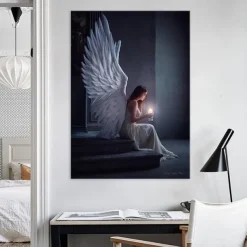 1 Panel People Prints Angel Girl Wall Art Canvas Modern Wall Hanging Gift Home Decoration Rolled Canvas No Frame Unframed Unstretched
