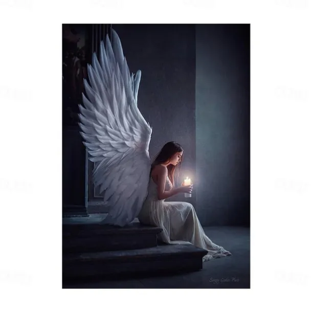 1 Panel People Prints Angel Girl Wall Art Canvas Modern Wall Hanging Gift Home Decoration Rolled Canvas No Frame Unframed Unstretched