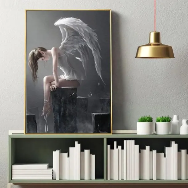 1 Panel People Prints Angel Girl Wall Art Canvas Modern Wall Hanging Gift Home Decoration Rolled Canvas No Frame Unframed Unstretched