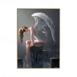 1 Panel People Prints Angel Girl Wall Art Canvas Modern Wall Hanging Gift Home Decoration Rolled Canvas No Frame Unframed Unstretched