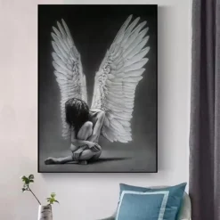1 Panel People Prints Angel Girl Wall Art Canvas Modern Wall Hanging Gift Home Decoration Rolled Canvas No Frame Unframed Unstretched
