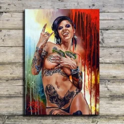 1 Panel People Prints Posters/Picture Tattoo Woman Modern Wall Art Wall Hanging Gift Home Decoration Rolled Canvas No Frame Unframed Unstretched Multiple Size