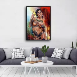 1 Panel People Prints Posters/Picture Tattoo Woman Modern Wall Art Wall Hanging Gift Home Decoration Rolled Canvas No Frame Unframed Unstretched Multiple Size