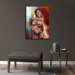 1 Panel People Prints Posters/Picture Tattoo Woman Modern Wall Art Wall Hanging Gift Home Decoration Rolled Canvas No Frame Unframed Unstretched Multiple Size