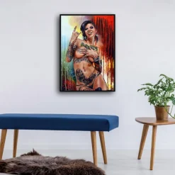 1 Panel People Prints Posters/Picture Tattoo Woman Modern Wall Art Wall Hanging Gift Home Decoration Rolled Canvas No Frame Unframed Unstretched Multiple Size