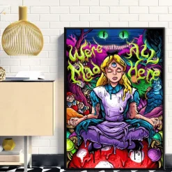 1 Panel Psychedelic Prints Posters/Picture Women Modern Wall Art Wall Hanging Gift Home Decoration Rolled Canvas No Frame Unframed Unstretched