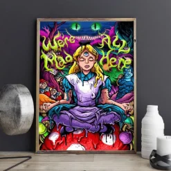 1 Panel Psychedelic Prints Posters/Picture Women Modern Wall Art Wall Hanging Gift Home Decoration Rolled Canvas No Frame Unframed Unstretched