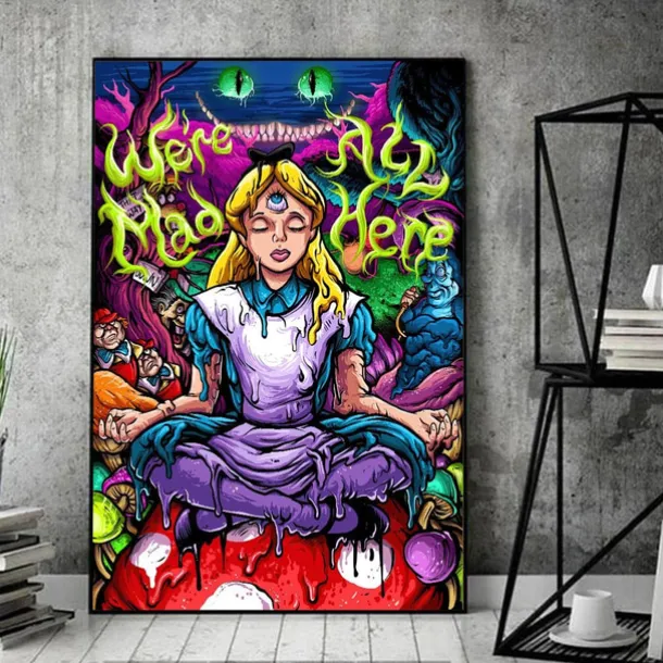 1 Panel Psychedelic Prints Posters/Picture Women Modern Wall Art Wall Hanging Gift Home Decoration Rolled Canvas No Frame Unframed Unstretched