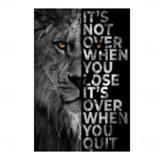 1 Panel Quotes Prints Posters/Picture Animal Lion Letters Inspirational Quotes Modern Wall Art Wall Hanging Gift Home Decoration Rolled Canvas No Frame Unframed Unstretched Multiple Size