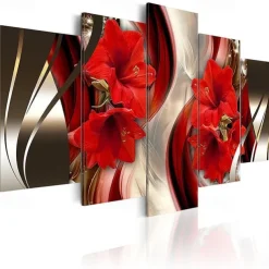 5 Panel Wall Art Canvas Prints Painting Artwork Picture Flower Home Decoration Décor Rolled Canvas No Frame Unframed Unstretched