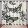 2 Panels Blackout Curtains Skull Printed Thermal Insulated Curtains for Bedroom Living Room Geometric Grommet Window Drapes Curtain Drapes