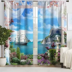 2 Panels Curtain Drapes Blackout Curtain For Living Room Bedroom Kitchen Window Treatments Thermal Insulated Room Darkening