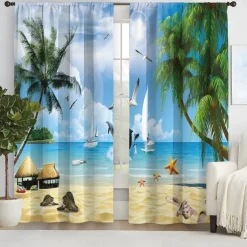 2 Panels Curtain Drapes Blackout Curtain For Living Room Bedroom Kitchen Window Treatments Thermal Insulated Room Darkening