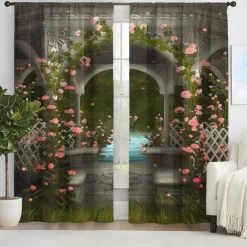 2 Panels Curtain Drapes Blackout Curtain For Living Room Bedroom Kitchen Window Treatments Thermal Insulated Room Darkening