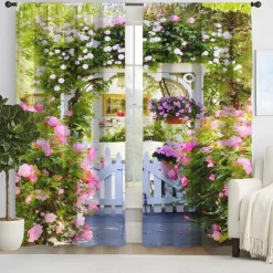 2 Panels Curtain Drapes Blackout Curtain For Living Room Bedroom Kitchen Window Treatments Thermal Insulated Room Darkening