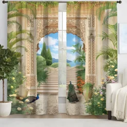 2 Panels Curtain Drapes Blackout Curtain For Living Room Bedroom Kitchen Window Treatments Thermal Insulated Room Darkening