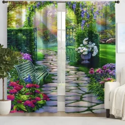 2 Panels Curtain Drapes Blackout Curtain For Living Room Bedroom Kitchen Window Treatments Thermal Insulated Room Darkening