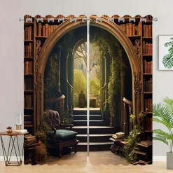 2 Panels Fantasy Room Curtain Drapes Blackout Curtain For Living Room Bedroom Kitchen Window Treatments Thermal Insulated Room Darkening