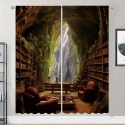 2 Panels Fantasy Room Curtain Drapes Blackout Curtain For Living Room Bedroom Kitchen Window Treatments Thermal Insulated Room Darkening