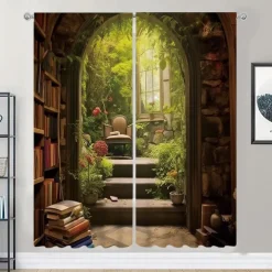 2 Panels Fantasy Room Curtain Drapes Blackout Curtain For Living Room Bedroom Kitchen Window Treatments Thermal Insulated Room Darkening