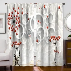 2 Panels Golden Roses Curtain Drapes Blackout Curtain For Living Room Bedroom Kitchen Window Treatments Thermal Insulated Room Darkening