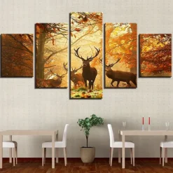 5 Panels Landscape Prints Posters/Picture Beach Blue Sea Sunset Modern Wall Art Wall Hanging Gift Home Decoration Rolled Canvas No Frame Unframed Unstretched