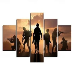 5 Panels Landscape Prints Posters/Picture Beach Blue Sea Sunset Modern Wall Art Wall Hanging Gift Home Decoration Rolled Canvas No Frame Unframed Unstretched