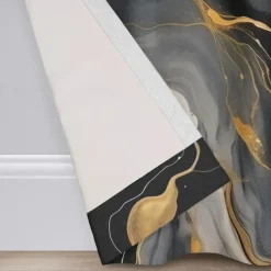 2 Panels Marble Pattern Curtain Drapes 100% Blackout Curtain For Living Room Bedroom Kitchen Window Treatments Thermal Insulated Room Darkening